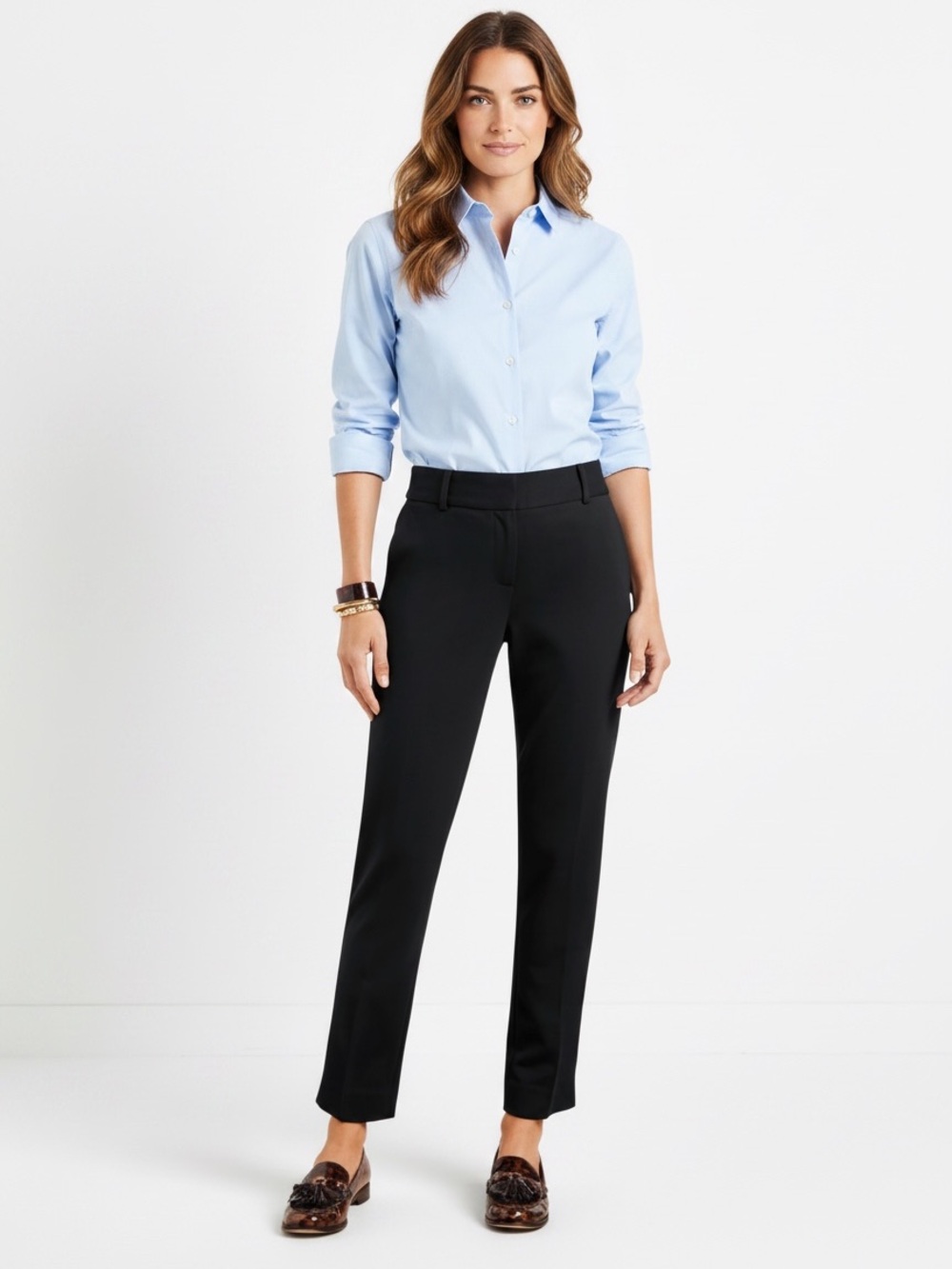 Talbots Black Hampshire Straight Ankle Pants Classic Size 8